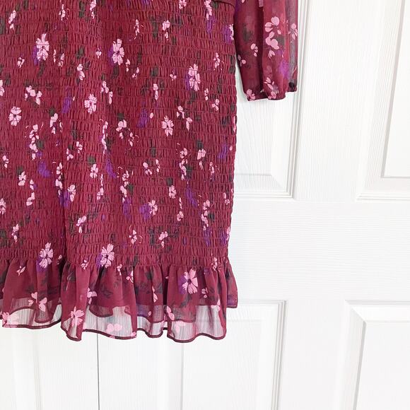 ROWA Floral Burgundy Mini Dress - Picture 4 of 6